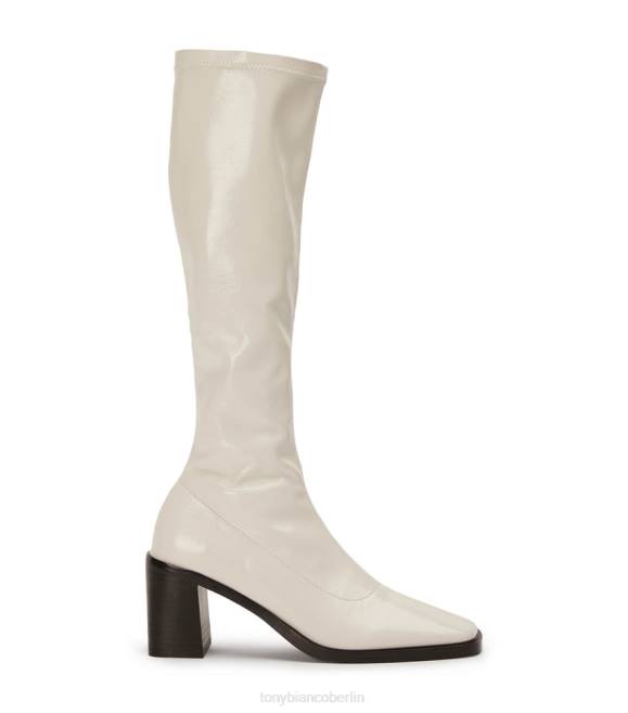 kniehohe Stiefel| de Tony Bianco Frauen Damon-Kalbsstiefel Ecru-Crinkle-Patent 4624428